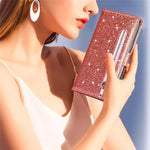 For Xiaomi Poco X5 Pro 5G / Redmi Note 12 Pro Speed 5G / Note 12 Pro 5G Glittery Phone Case PU Leather Zippered Wallet Cover