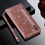 For Xiaomi Poco X5 Pro 5G / Redmi Note 12 Pro Speed 5G / Note 12 Pro 5G Glittery Phone Case PU Leather Zippered Wallet Cover