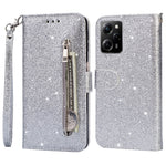 For Xiaomi Poco X5 Pro 5G / Redmi Note 12 Pro Speed 5G / Note 12 Pro 5G Glittery Phone Case PU Leather Zippered Wallet Cover