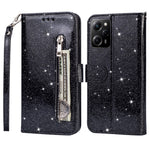 For Xiaomi Poco X5 Pro 5G / Redmi Note 12 Pro Speed 5G / Note 12 Pro 5G Glittery Phone Case PU Leather Zippered Wallet Cover