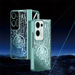 For Oppo Find N2 5G Mechanical Legend Series Electroplating PC Folding Phone Case Cover with Tempered Glass Film