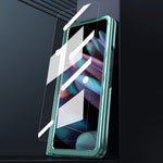 For Oppo Find N2 5G Mechanical Legend Series Electroplating PC Folding Phone Case Cover with Tempered Glass Film