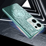 For Oppo Find N2 5G Mechanical Legend Series Electroplating PC Folding Phone Case Cover with Tempered Glass Film