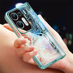 For Oppo Find N2 5G Mechanical Legend Series Electroplating PC Folding Phone Case Cover with Tempered Glass Film