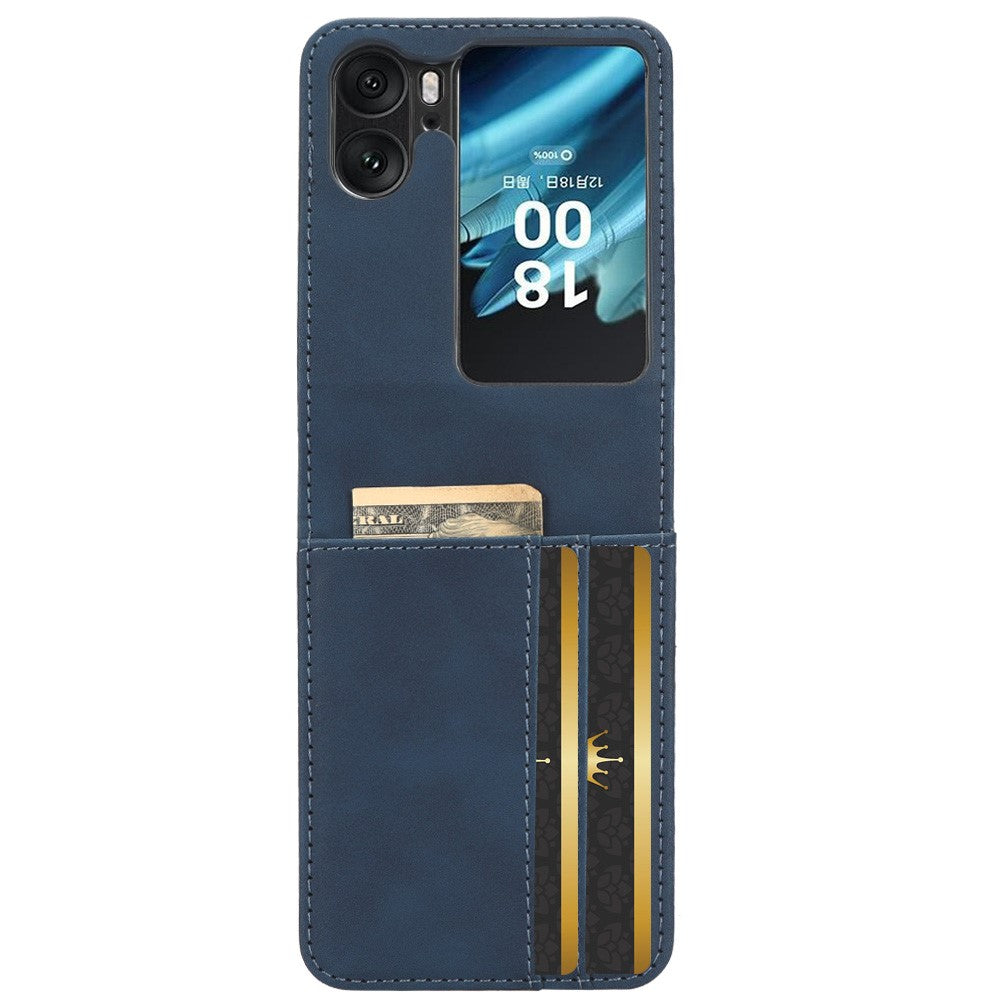 Skin-Touch Phone Case for Oppo Find N2 Flip 5G Separable Design Leather Coated PC Cover with Wallet