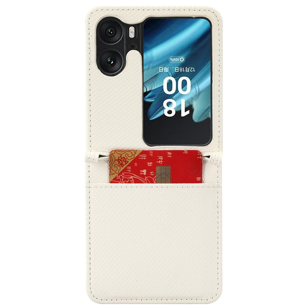 For Oppo Find N2 Flip 5G PU Leather Foldable Phone Case Diamond Texture Shockproof Phone Cover with Card Slot