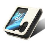 For Oppo Find N2 Flip 5G PU Leather Foldable Phone Case Diamond Texture Shockproof Phone Cover with Card Slot