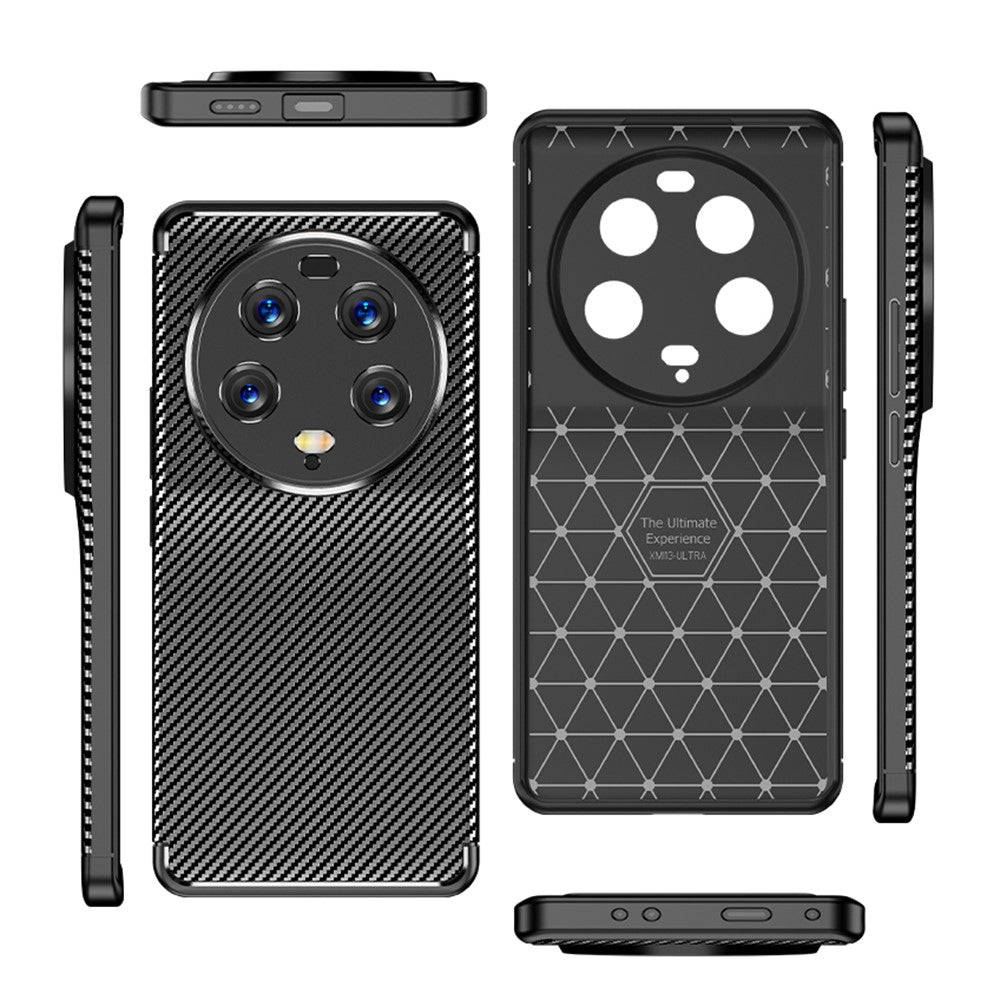 For Xiaomi 13 Ultra Anti-scratch Carbon Fiber Texture Phone Case Soft TPU Protective Phone Cover