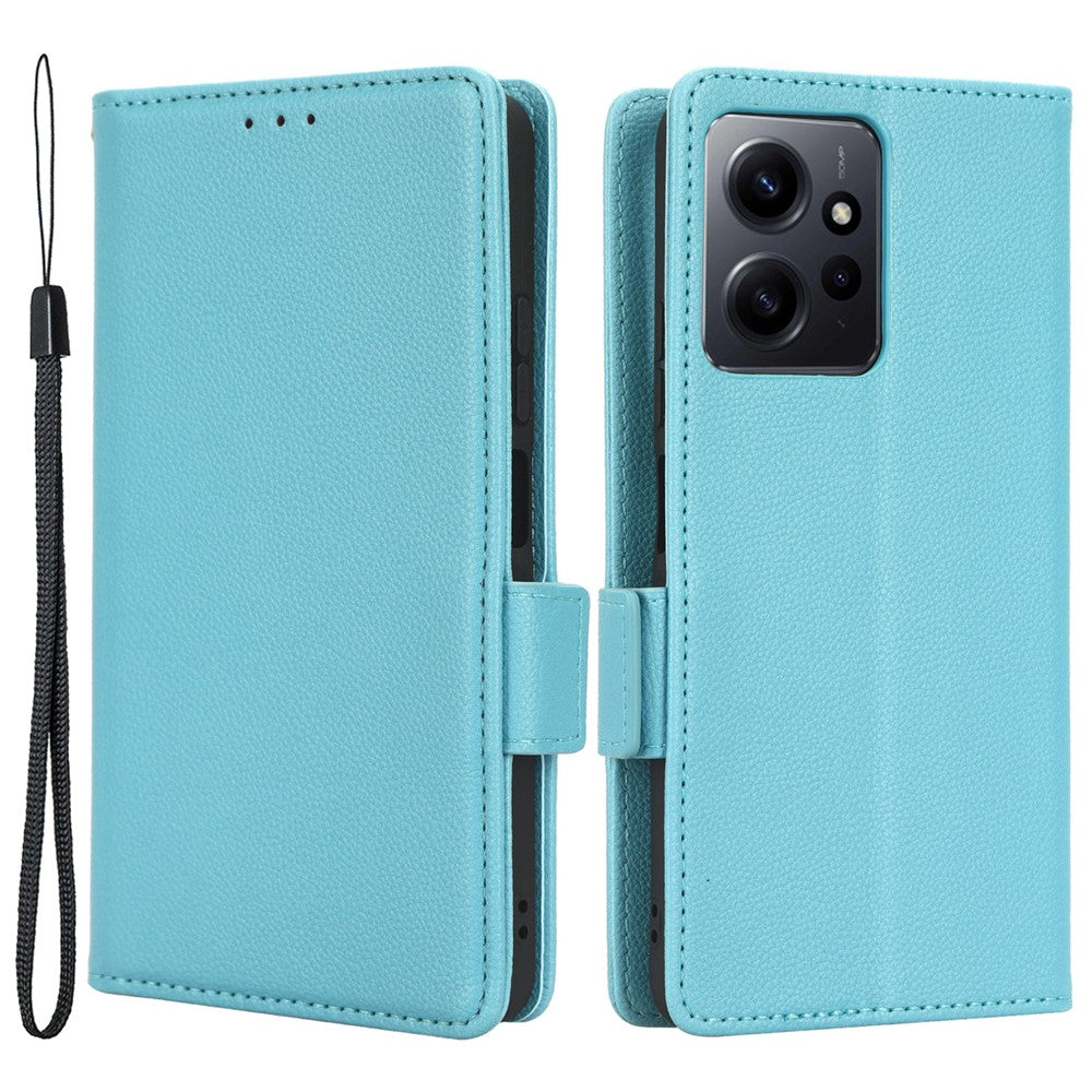 Xiaomi Redmi Note 12 4G PU-läderskyddsfodral Litchi-textur Flip Book Stand plånboksfodral