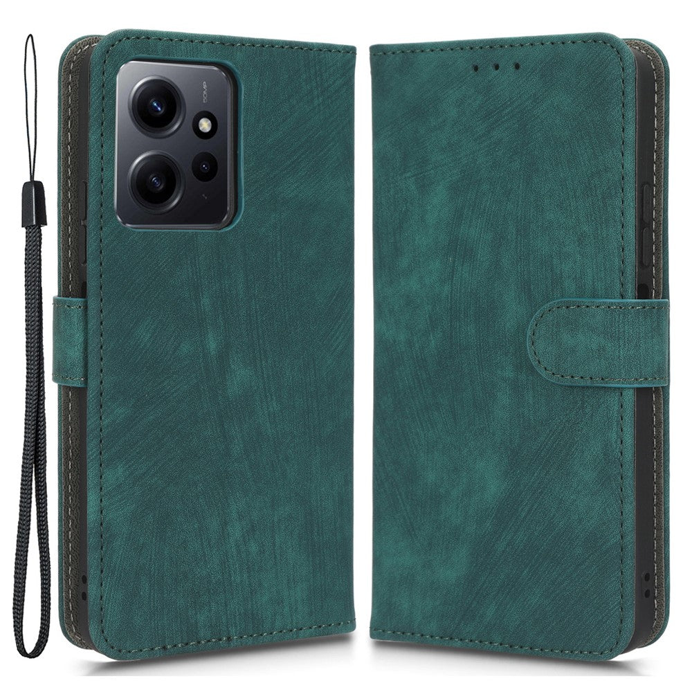 Xiaomi Redmi Note 12 4G PU-läderplånboksfodral med RFID-blockerande stativ och rem