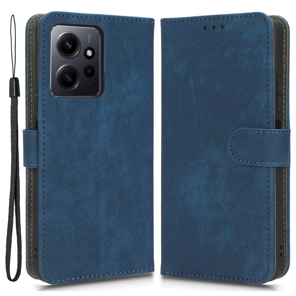 For Xiaomi Redmi Note 12 4G PU Leather Wallet Flip Case RFID Blocking Stand Phone Cover with Strap