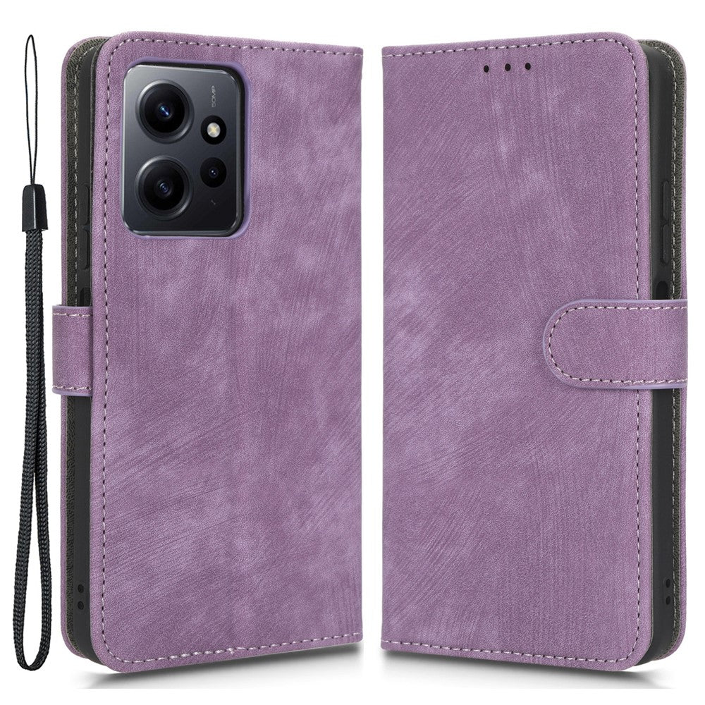 For Xiaomi Redmi Note 12 4G PU Leather Wallet Flip Case RFID Blocking Stand Phone Cover with Strap