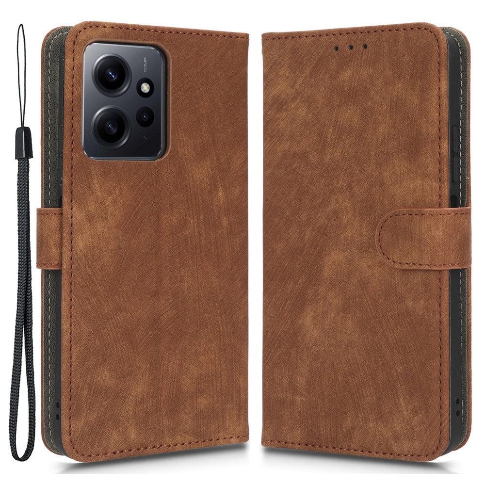 Xiaomi Redmi Note 12 4G PU-läderplånboksfodral med RFID-blockerande stativ och rem