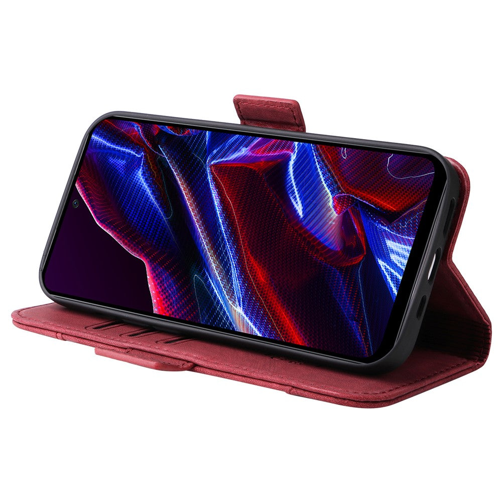 BETOPNICE 001 mobilskal till Xiaomi Redmi Note 12 5G (Global) / (Indien) / (Kina) / Poco X5 5G / Plånboksfodral i PU-läder med tryckta linjesömmar