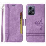 BETOPNICE 001 mobilskal till Xiaomi Redmi Note 12 5G (Global) / (Indien) / (Kina) / Poco X5 5G / Plånboksfodral i PU-läder med tryckta linjesömmar