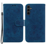 For Samsung Galaxy A24 4G (162.1 x 77.6 x 8.3mm) Magnetic Flip PU Leather Stand Case Rose Butterfly Imprinted Phone Shell Cover