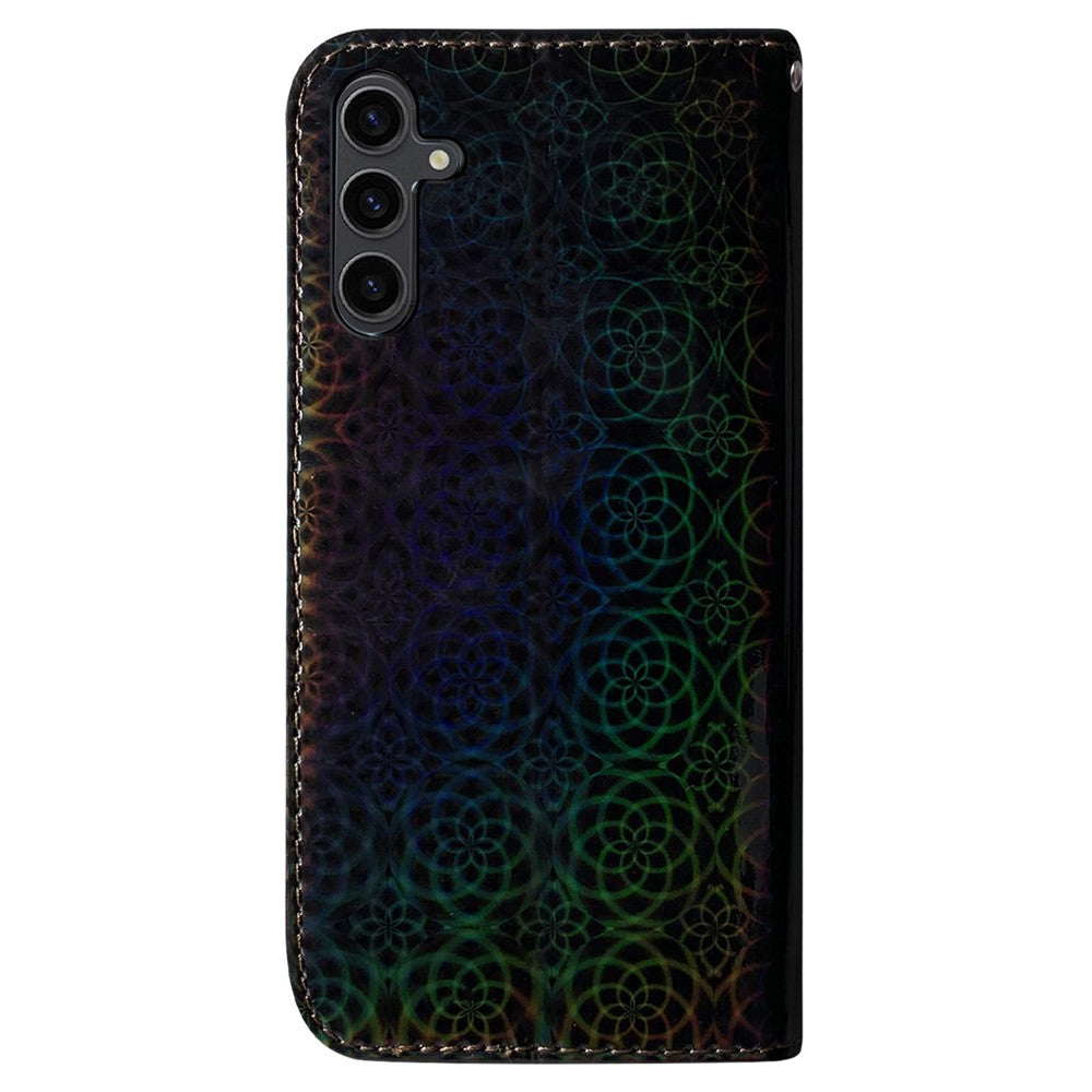 For Samsung Galaxy A24 4G (162.1 x 77.6 x 8.3mm) PU Leather Flip Wallet Phone Case Dazzling Flower Pattern Stand Folio Cover