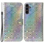 For Samsung Galaxy A24 4G (162.1 x 77.6 x 8.3mm) PU Leather Flip Wallet Phone Case Dazzling Flower Pattern Stand Folio Cover
