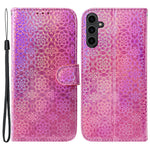 For Samsung Galaxy A24 4G (162.1 x 77.6 x 8.3mm) PU Leather Flip Wallet Phone Case Dazzling Flower Pattern Stand Folio Cover