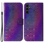 For Samsung Galaxy A24 4G (162.1 x 77.6 x 8.3mm) PU Leather Flip Wallet Phone Case Dazzling Flower Pattern Stand Folio Cover