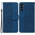 For Samsung Galaxy A24 4G (162.1 x 77.6 x 8.3mm) PU Leather Wallet Flip Case Stand Geometry Pattern Imprinted Phone Cover