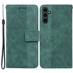 For Samsung Galaxy A24 4G (162.1 x 77.6 x 8.3mm) PU Leather Wallet Flip Case Stand Geometry Pattern Imprinted Phone Cover