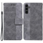 For Samsung Galaxy A24 4G (162.1 x 77.6 x 8.3mm) PU Leather Wallet Flip Case Stand Geometry Pattern Imprinted Phone Cover