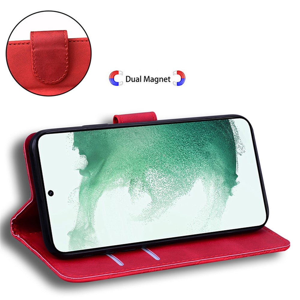 For Samsung Galaxy A24 4G (162.1 x 77.6 x 8.3mm) Wallet Case Tiger Imprinted Flip Folio PU Leather Phone Cover with Stand