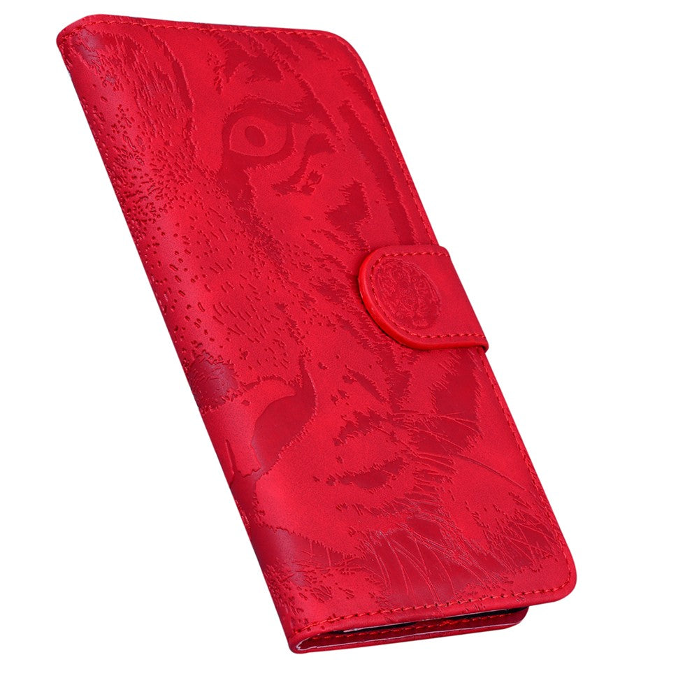 For Samsung Galaxy A24 4G (162.1 x 77.6 x 8.3mm) Wallet Case Tiger Imprinted Flip Folio PU Leather Phone Cover with Stand