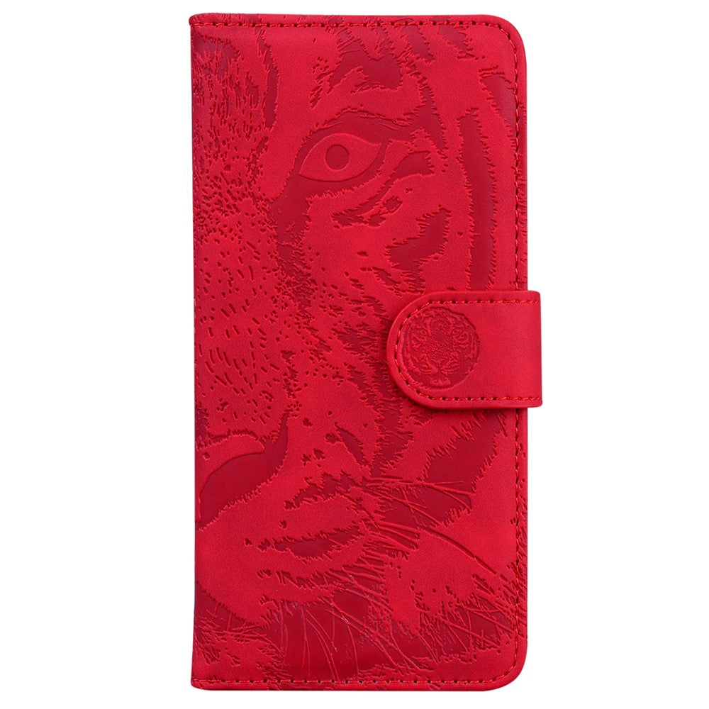 For Samsung Galaxy A24 4G (162.1 x 77.6 x 8.3mm) Wallet Case Tiger Imprinted Flip Folio PU Leather Phone Cover with Stand