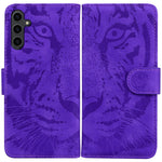 For Samsung Galaxy A24 4G (162.1 x 77.6 x 8.3mm) Wallet Case Tiger Imprinted Flip Folio PU Leather Phone Cover with Stand