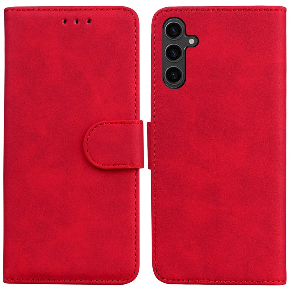 Til Samsung Galaxy A24 4G (162.1 x 77.6 x 8.3mm) PU Læderetui med Stand Solid Farve Pung Telefoncover