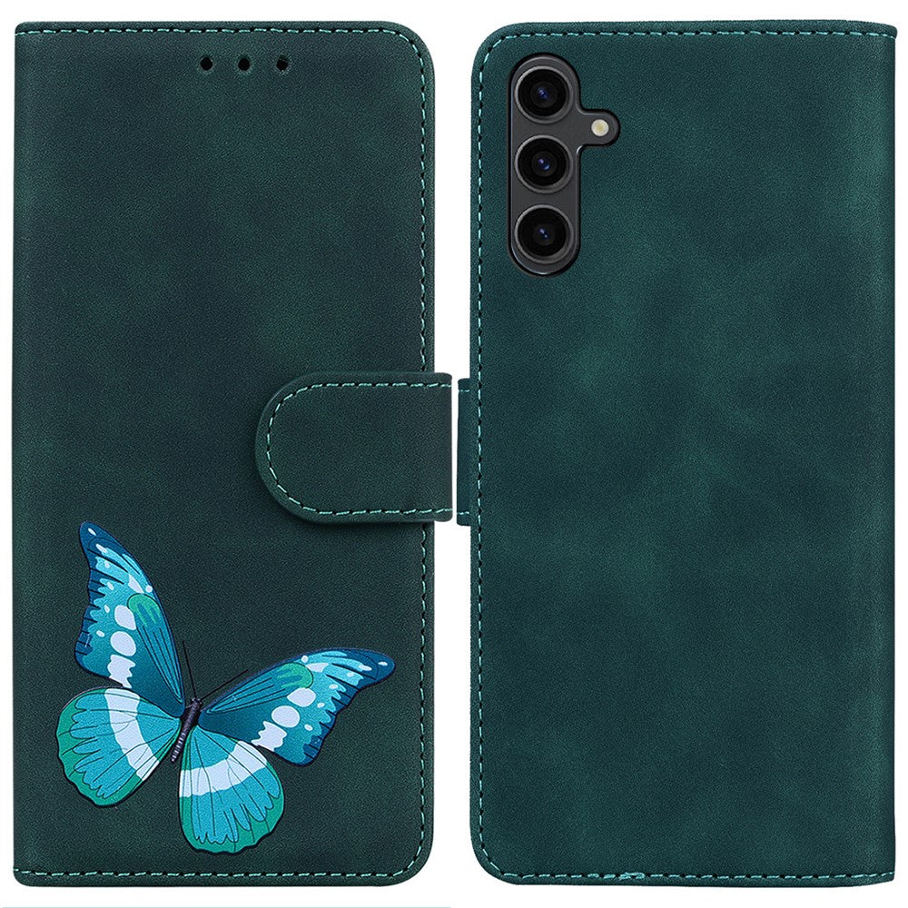 For Samsung Galaxy A24 4G (162.1 x 77.6 x 8.3mm) Drop-proof PU Leather Cover Butterfly Printing Wallet Phone Case