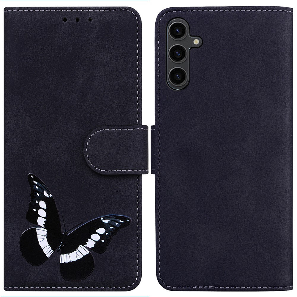 For Samsung Galaxy A24 4G (162.1 x 77.6 x 8.3mm) Drop-proof PU Leather Cover Butterfly Printing Wallet Phone Case