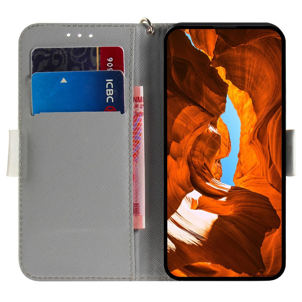 Wallet Phone Case for Xiaomi Redmi 11A 4G / 12C 4G , PU Leather Pattern Printing Stand Cover with Strap