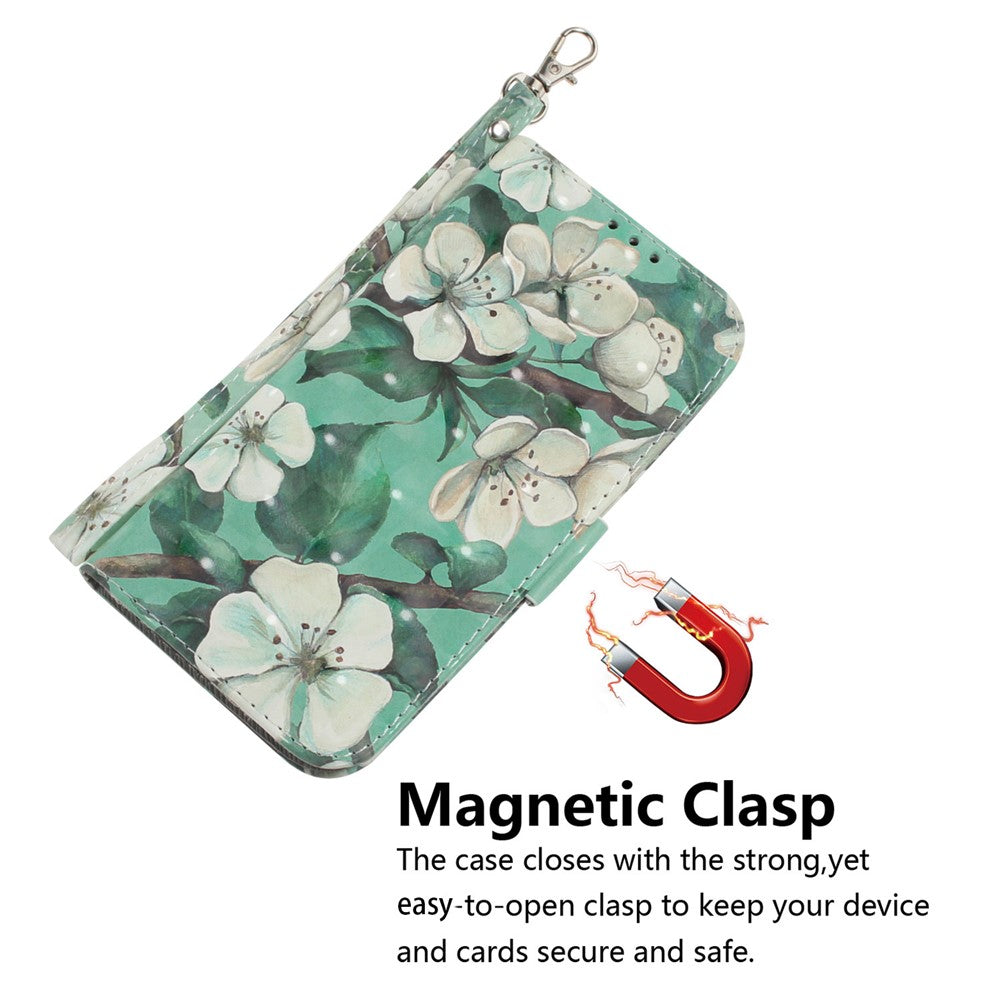 Wallet Phone Case for Xiaomi Redmi 11A 4G / 12C 4G , PU Leather Pattern Printing Stand Cover with Strap