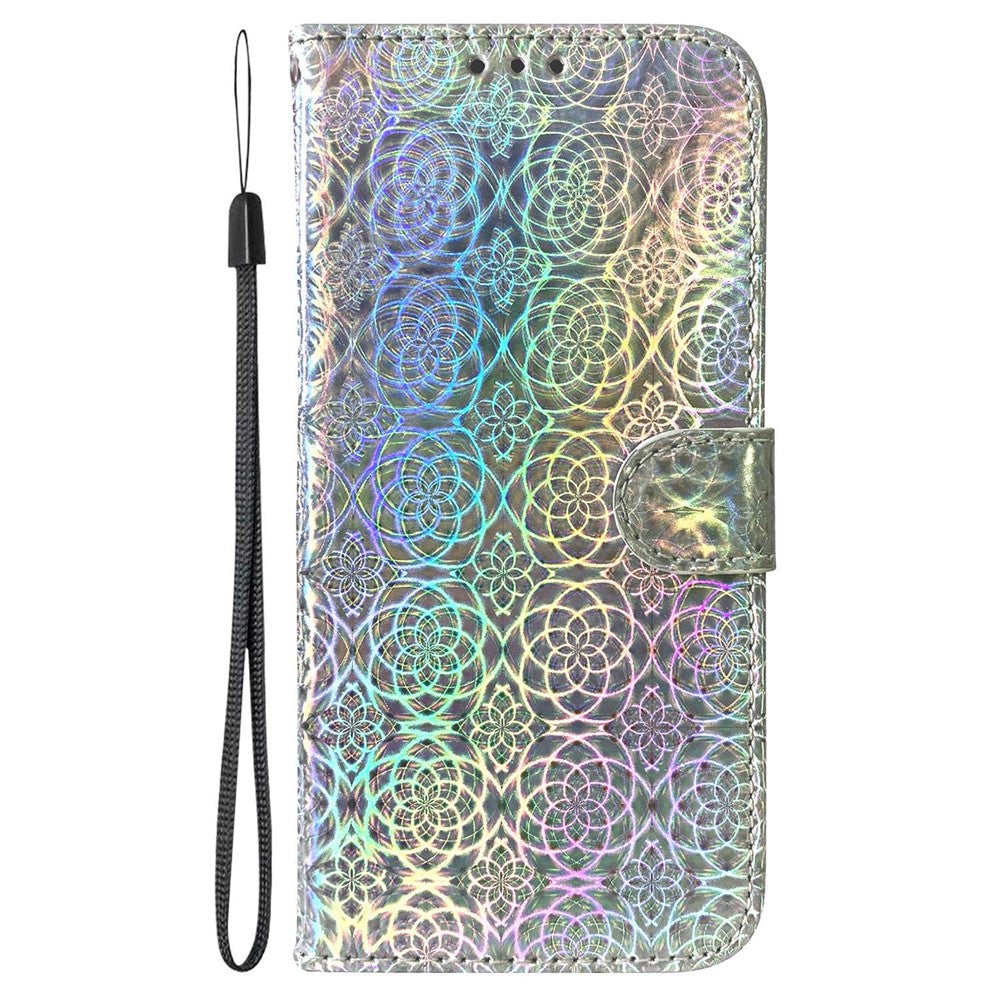 For Xiaomi Redmi 11A 4G / 12C 4G Dazzling Flower Pattern PU Leather Stand Wallet Shockproof Phone Case