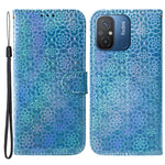 For Xiaomi Redmi 11A 4G / 12C 4G Dazzling Flower Pattern PU Leather Stand Wallet Shockproof Phone Case