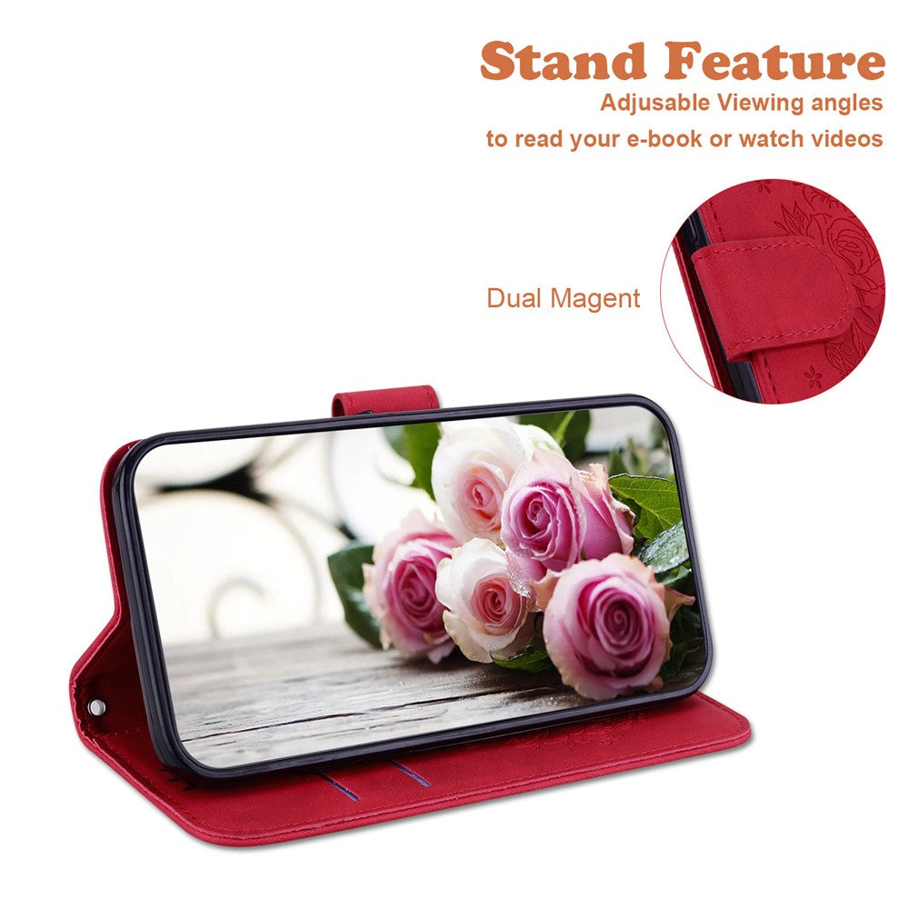For Xiaomi Redmi 11A 4G / Redmi 12C 4G Leather Phone Case Stand Wallet Rose Butterfly Imprinted Flip Cover