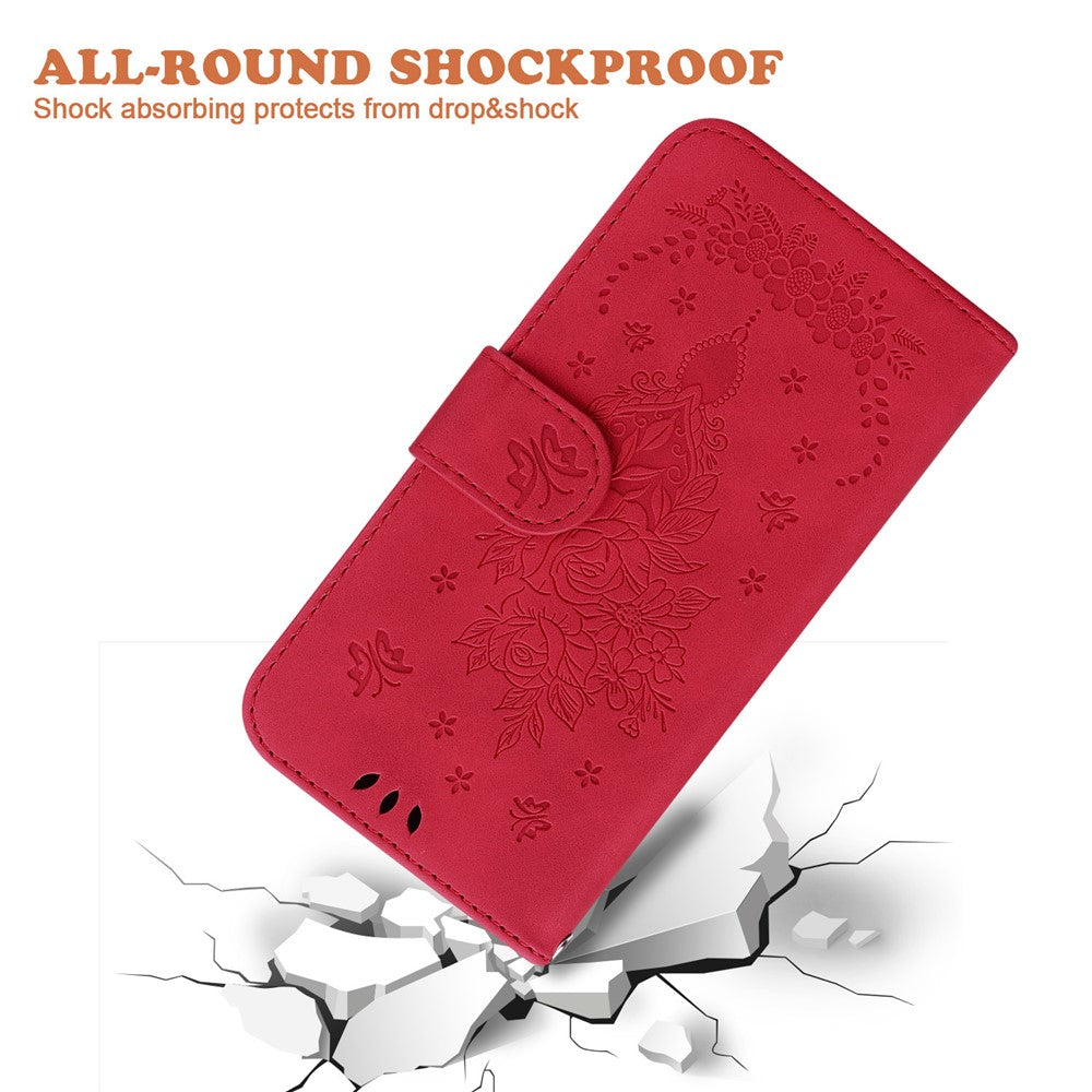 For Xiaomi Redmi 11A 4G / Redmi 12C 4G Leather Phone Case Stand Wallet Rose Butterfly Imprinted Flip Cover