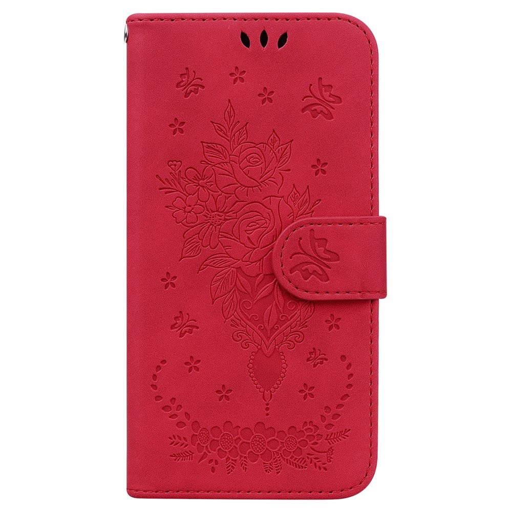 For Xiaomi Redmi 11A 4G / Redmi 12C 4G Leather Phone Case Stand Wallet Rose Butterfly Imprinted Flip Cover