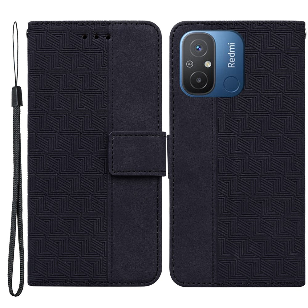 For Xiaomi Redmi 11A 4G / 12C 4G Full Protection Wallet Phone Case Stand Imprinted Leather Cell Phone Cover