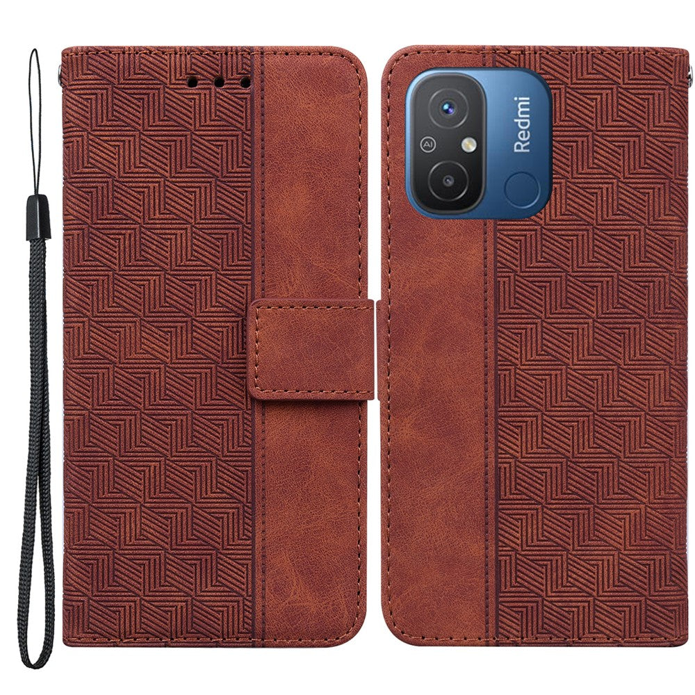 For Xiaomi Redmi 11A 4G / 12C 4G Full Protection Wallet Phone Case Stand Imprinted Leather Cell Phone Cover
