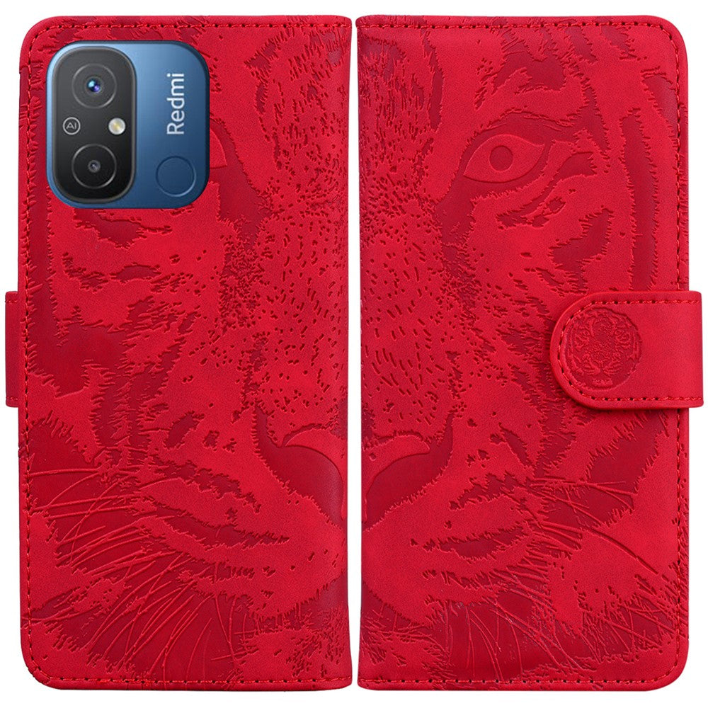 PU Leather Case for Xiaomi Redmi 11A 4G / 12C 4G , Tiger Imprinted Stand Wallet Phone Cover