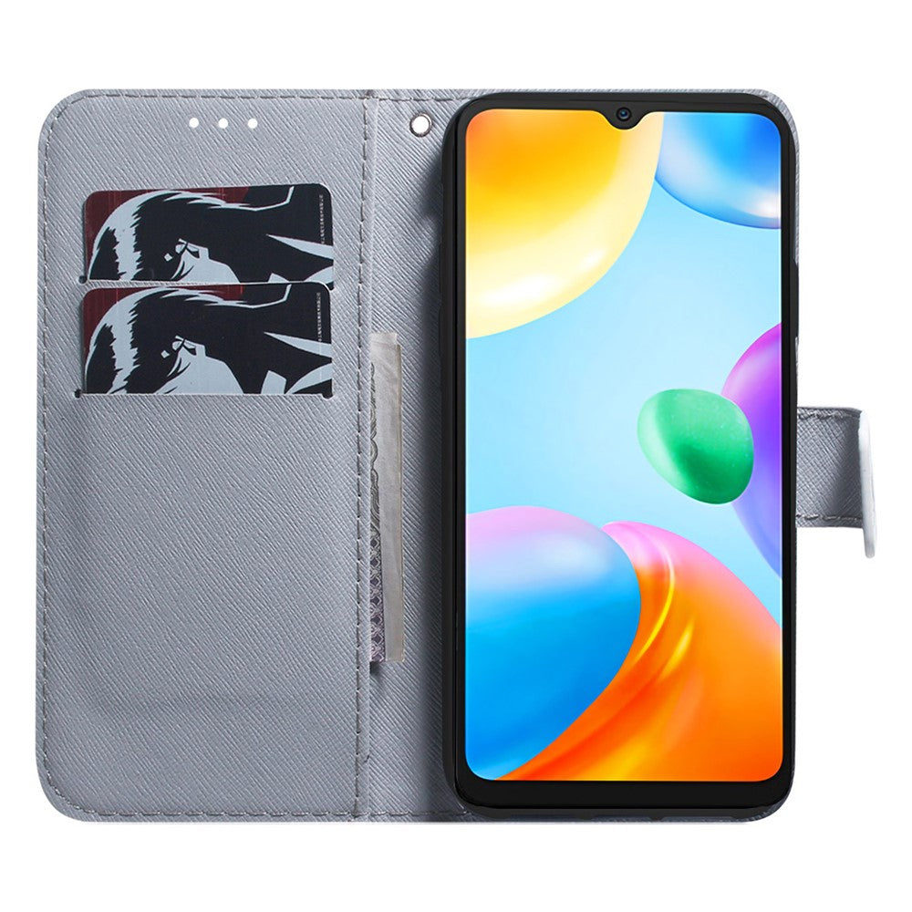 Leather Cover for Xiaomi Redmi 11A 4G / Redmi 12C 4G Phone Case Pattern Printing Anti-Scratch Wallet Shell