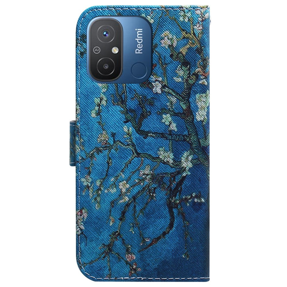 Leather Cover for Xiaomi Redmi 11A 4G / Redmi 12C 4G Phone Case Pattern Printing Anti-Scratch Wallet Shell