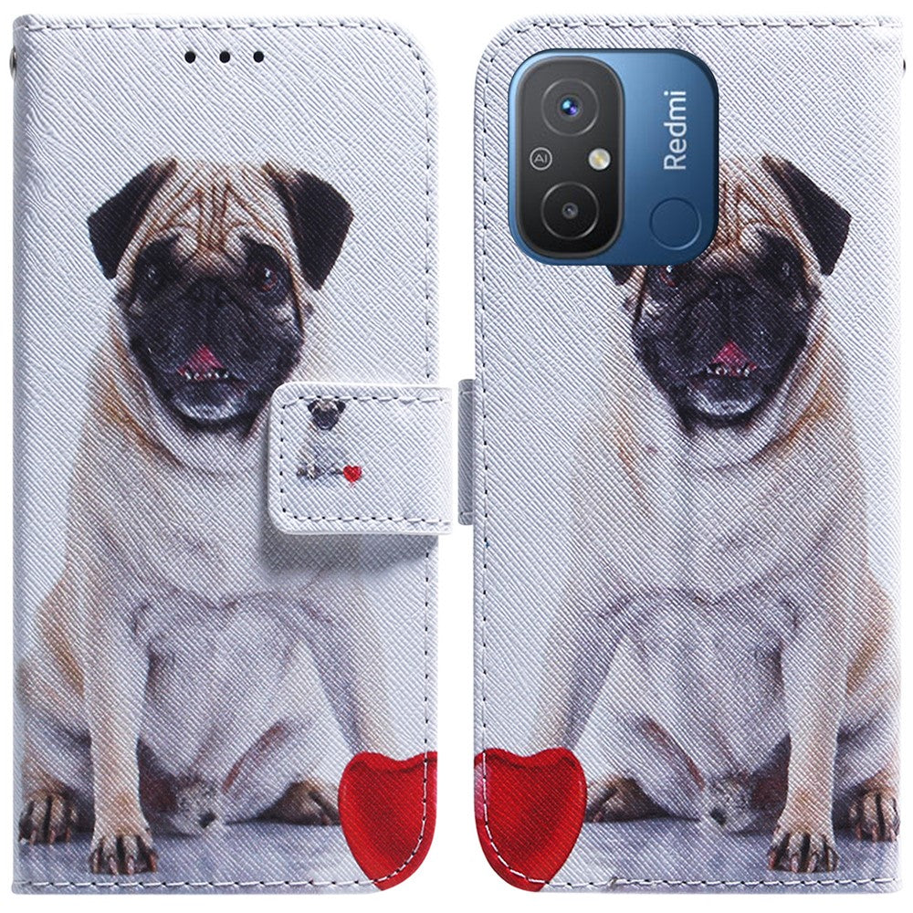 Leather Cover for Xiaomi Redmi 11A 4G / Redmi 12C 4G Phone Case Pattern Printing Anti-Scratch Wallet Shell