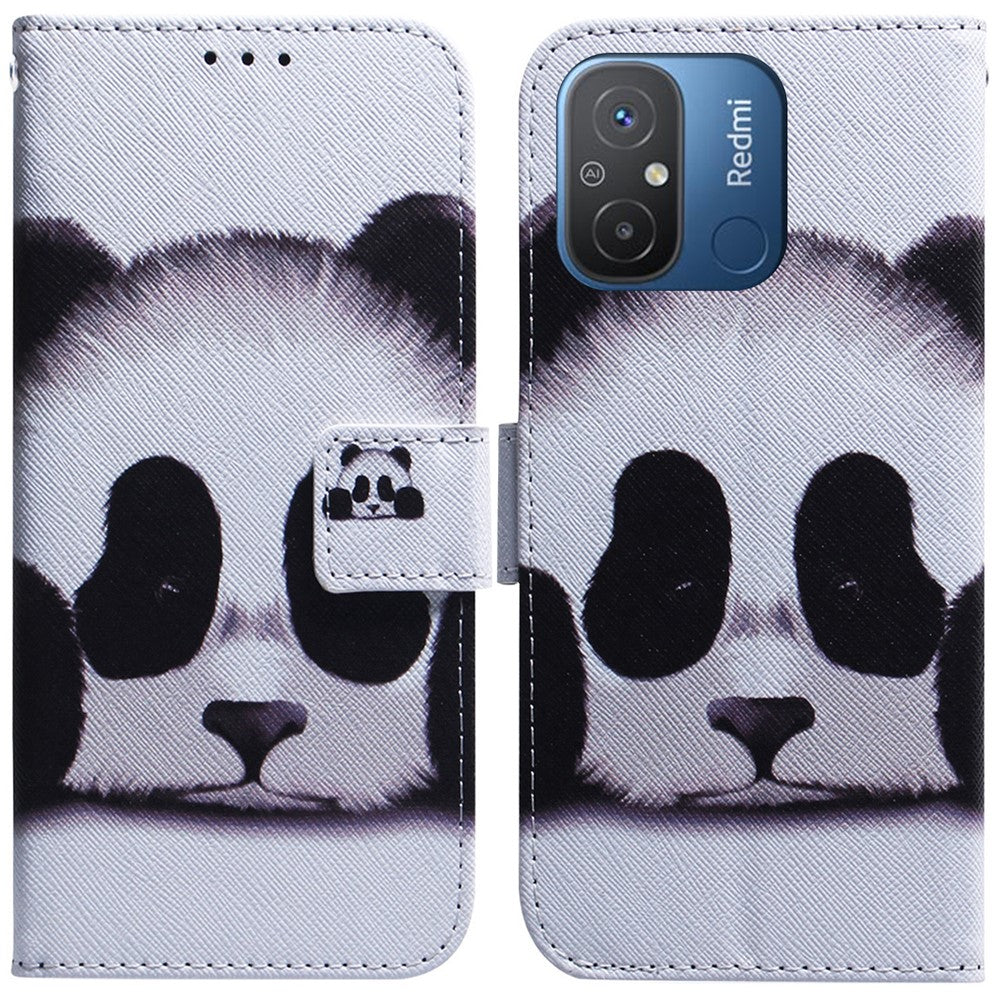 Leather Cover for Xiaomi Redmi 11A 4G / Redmi 12C 4G Phone Case Pattern Printing Anti-Scratch Wallet Shell