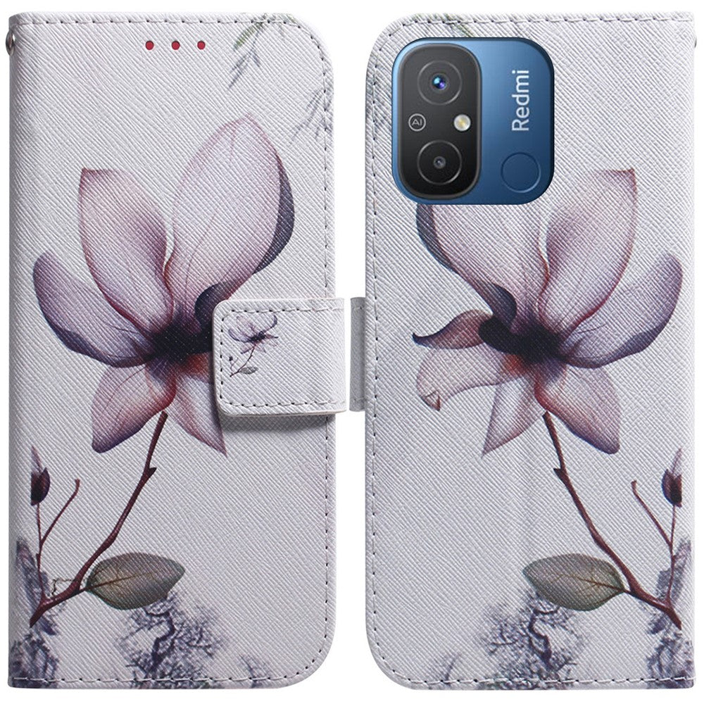 Leather Cover for Xiaomi Redmi 11A 4G / Redmi 12C 4G Phone Case Pattern Printing Anti-Scratch Wallet Shell