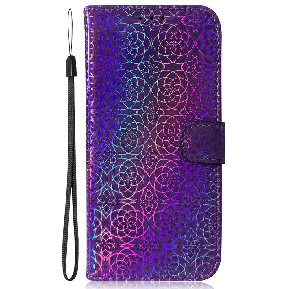 PU Leather Cover for Honor X8a 4G Wallet Phone Case Dazzling Flower Pattern Cell Phone Shell with Stand